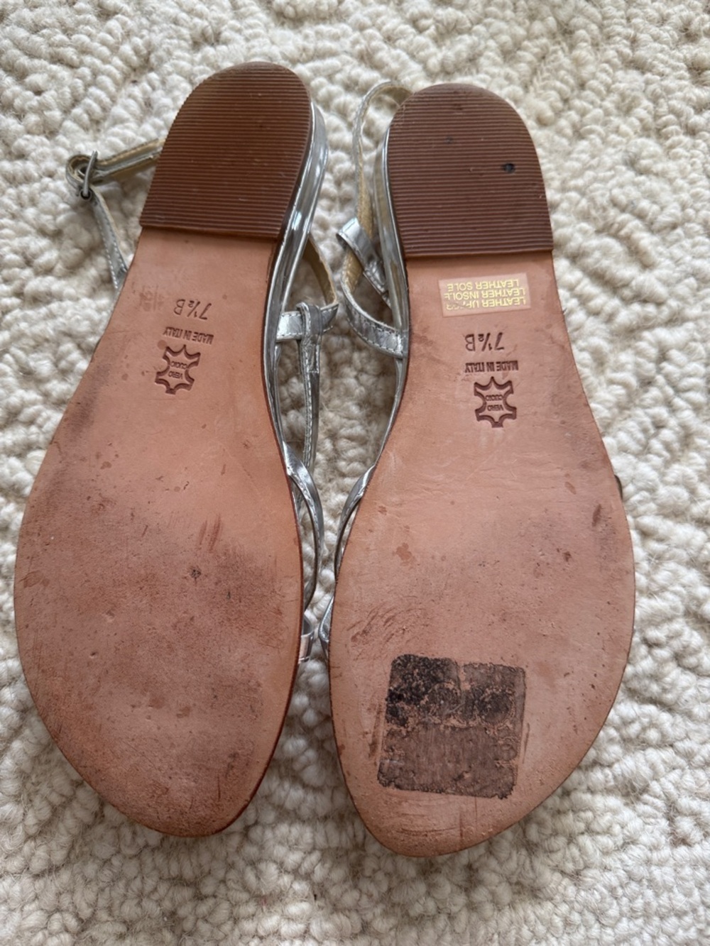 MICHAEL KORS Silver Metallic Strappy Sandals sz 7.5 - Picture 4 of 4
